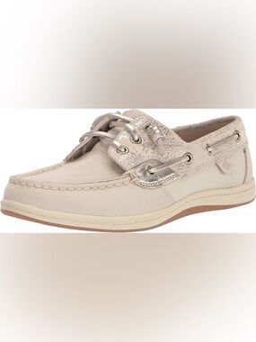 Sperry Women’s Songfish Boat Shoe in Oat/Ivory Colorway